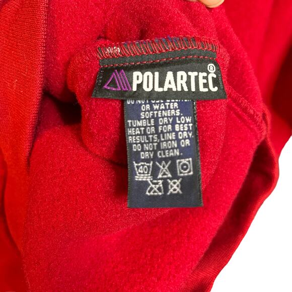 Vintage EBTEK Eddie Bauer Polartec Men's Red Fleece Crewneck Sweatshirt - Picture 6 of 10